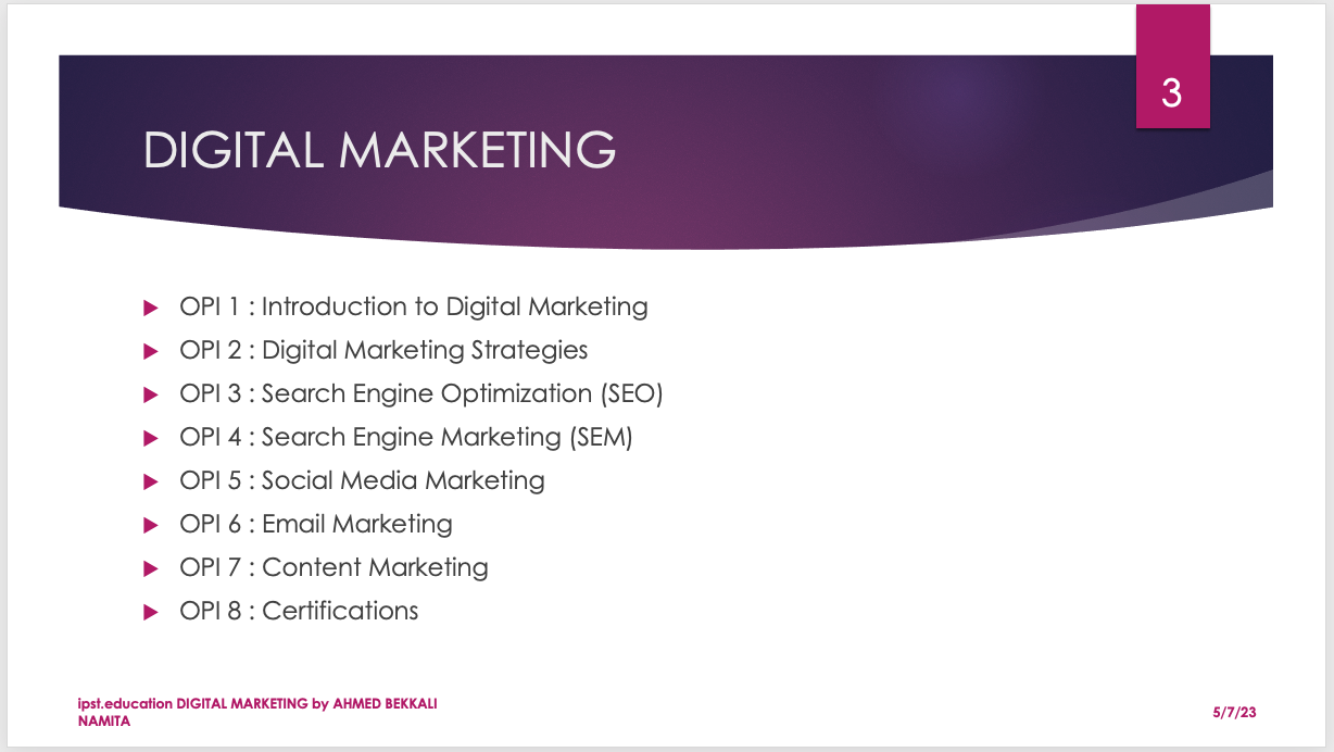 Digital Marketing Program